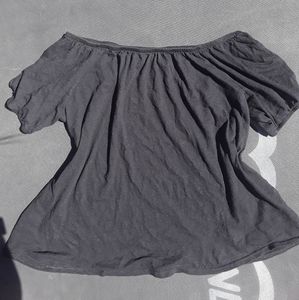 Black flowy off the shoulder blouse top